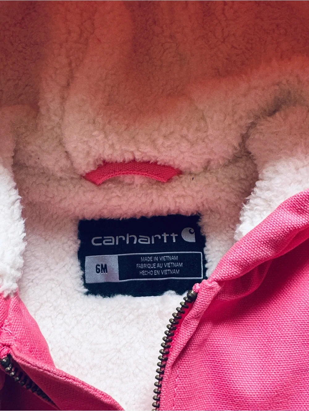 Carhartt Hooded Canvas Sherpa-Lined Jacket - Pink
